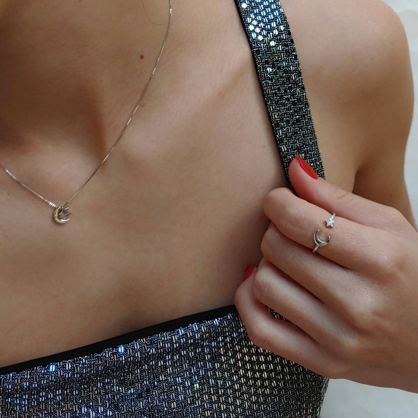 Moon & Star Ring